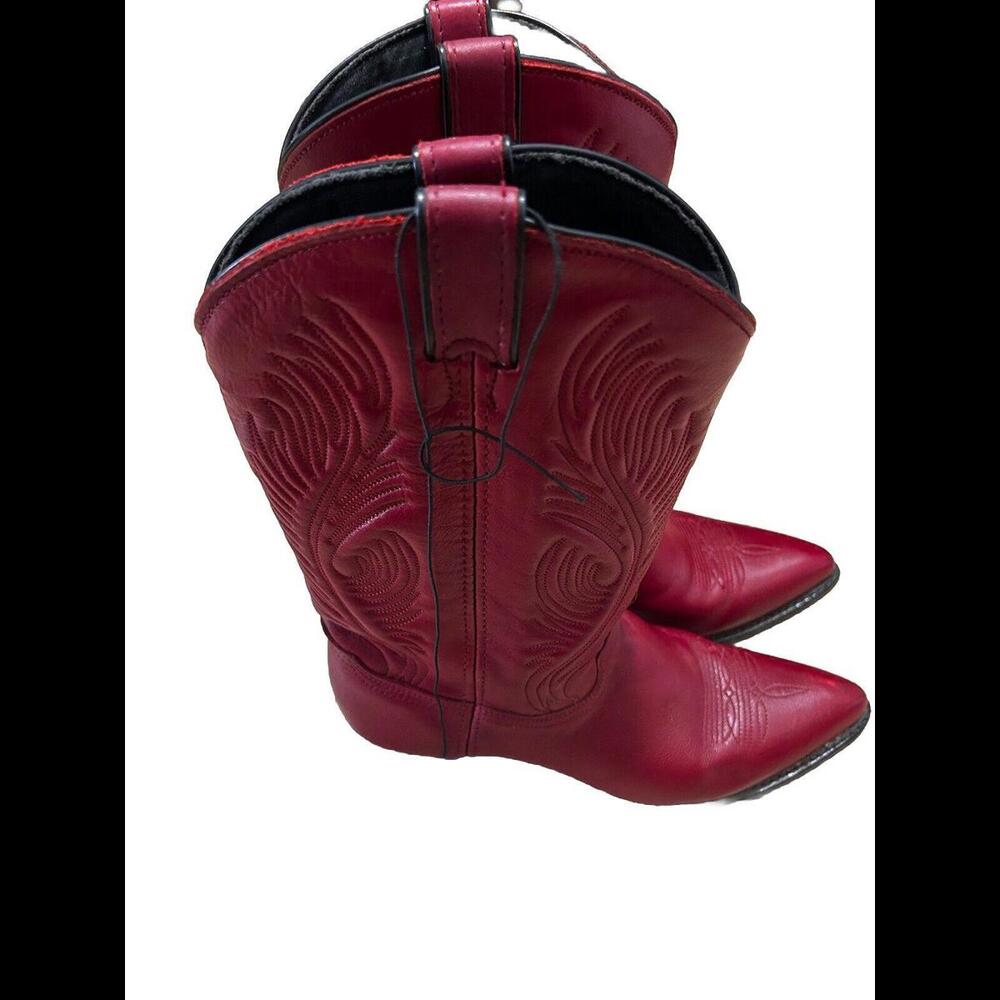 Vintage Women’s Red Abilene Cowgirl Boots Check Measurements For Size